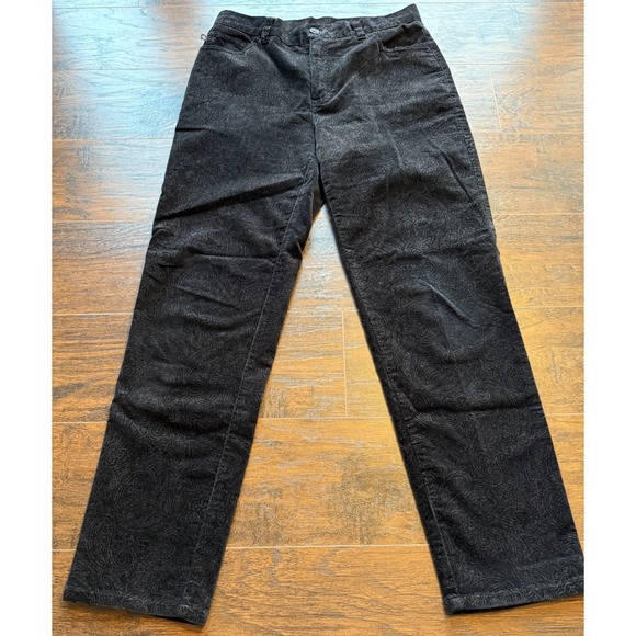Lauren Ralph Lauren Pants - Lauren Ralph Lauren Velvet Paisley Pants Black Petite 8P Luxe Luxury Designer